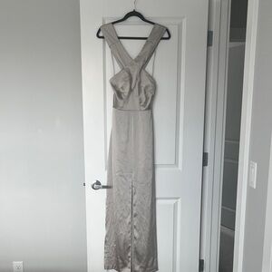 Topshop Silver Backless Dress